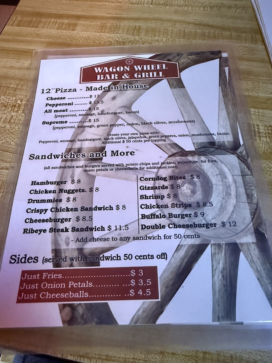Wagon Wheel Bar Menu - Image 3